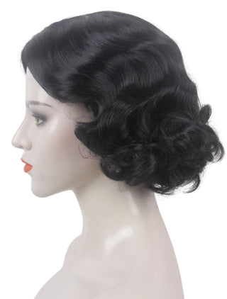 1920s Wig Finger Waves Black Flapper