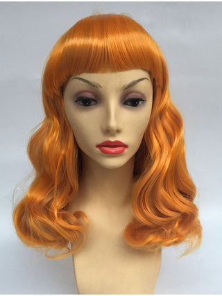 1950s Wig Ginger Orange With Bangs