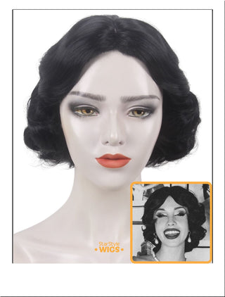 20s Black Finger Waves Flapper Wig