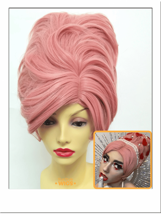 60s Beehive Wig Pink