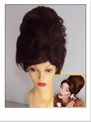 60s Brown Beehive Wig