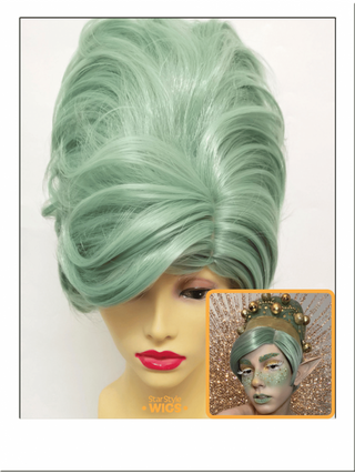 60s Green Bouffant Beehive Wig