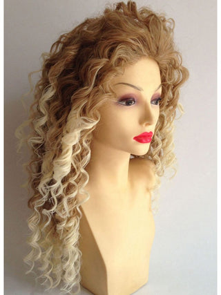 Afro Wig Blonde Long With Dark Roots