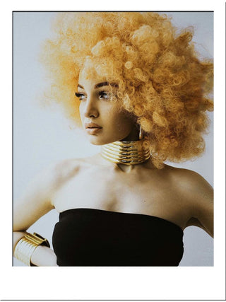 Afro Wig Curly Yellow