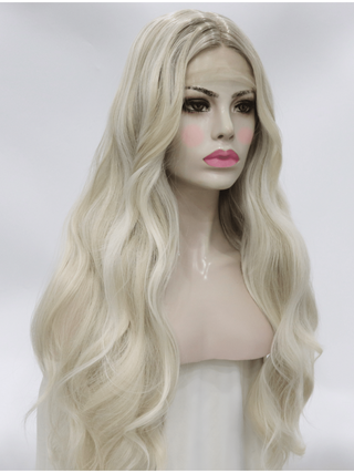 Ash Blonde Wig Wavy Long