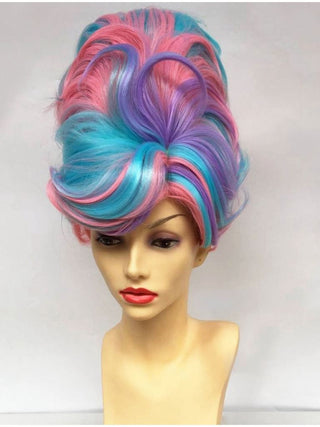 Beehive Wig Pink Blue Purple