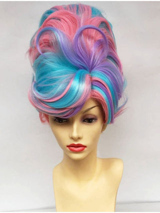 Beehive Wig Pink Purple Blue