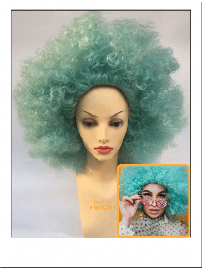 Afro wig green online