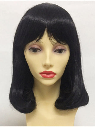 Black Bob Wig With Bangs Lob