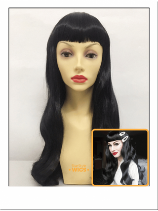 Black Pin Up Wig With Bettie Page Bangs