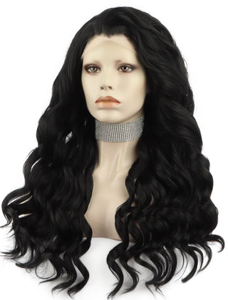 Black Wig Lace Front Wavy