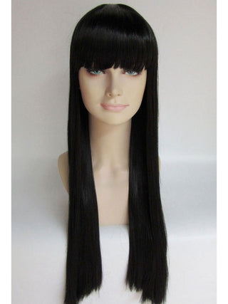 Black Wig Long Straight With Bangs