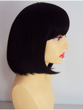 Black Wig Short Straight Bob With Bangs