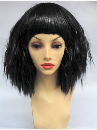 Black Wig With Bangs Wavy