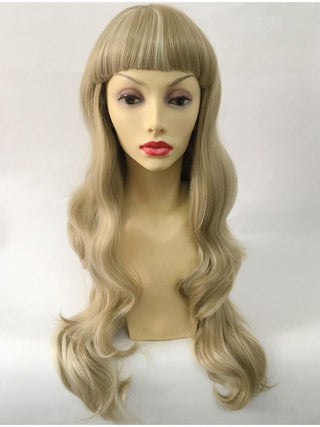 Blonde Wig Long Wavy With Short Bangs