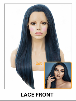 Blue Lace Front Wig Long Straight