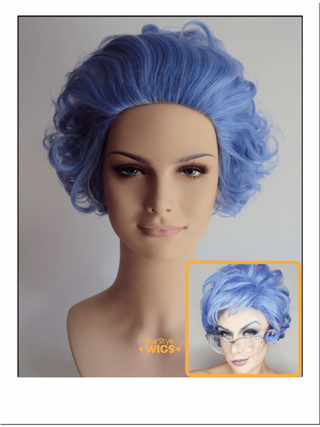 Blue Old Granny Wig