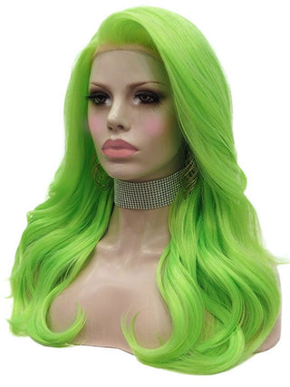 Bright Green Lace Front Wig Long