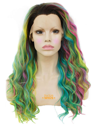 Bright Multi Coloured Lace Frontal Wig