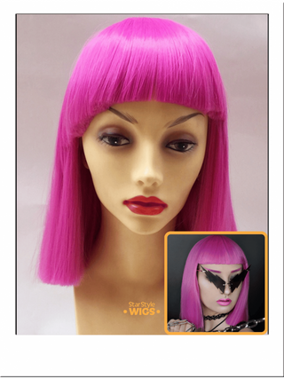 Bright Pink Straight Bob Wig