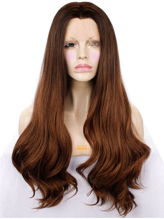 Brown Lace Front Wig Wavy Long