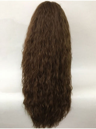 Brown Wig Long Curly Crimped