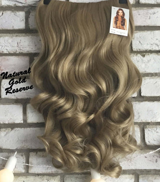 Clip In Half Wig Wavy Hairpiece Extension Golden Blonde