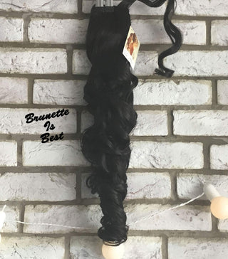 Clip In Ponytail Curly Hairpiece Dark Brown