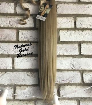 Clip In Ponytail Straight Hairpiece Golden Blonde