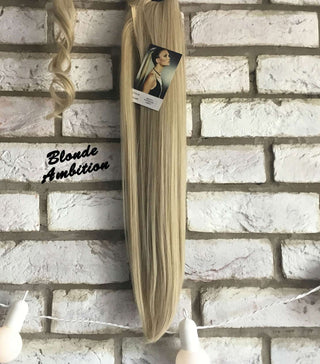 Clip In Ponytail Straight Hairpiece Natural Blonde