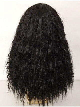 Crimped Blk Wig Wavy