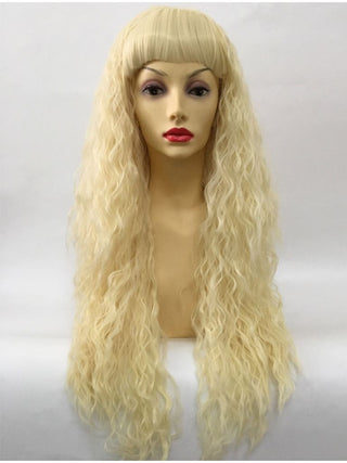 Crimped Wig Long Blonde