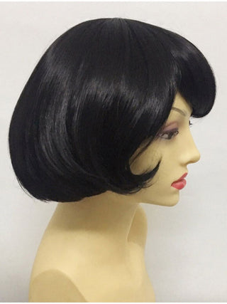 Cropped Black Bob Wig With Bangs