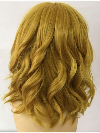 Wavy Yellow Bob Wig