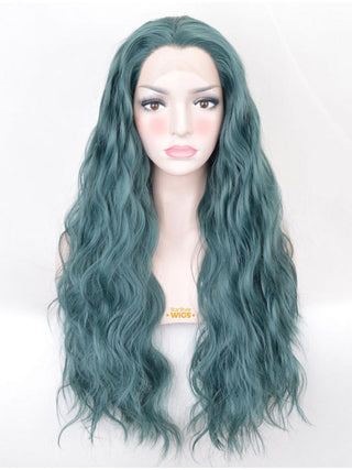 Dark Green Wig Lace Front Wavy