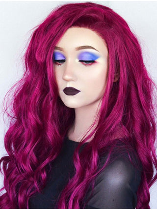 Dark Pink Lace Front Wig Wavy