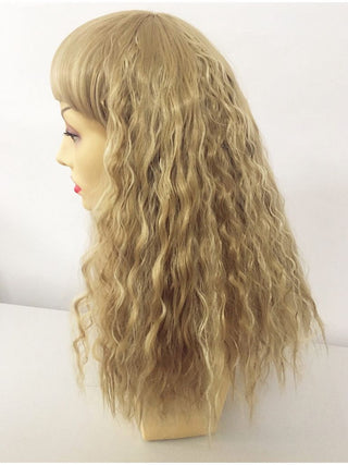 Dirty Blonde Wig Wavy With Bangs