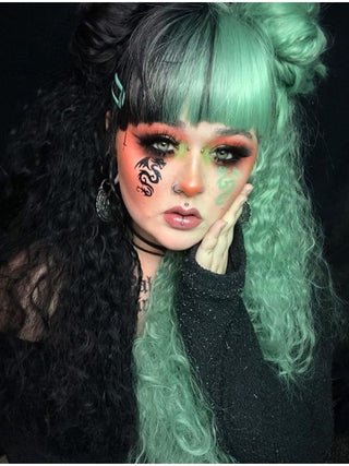 Emo Wig Split Colour Green