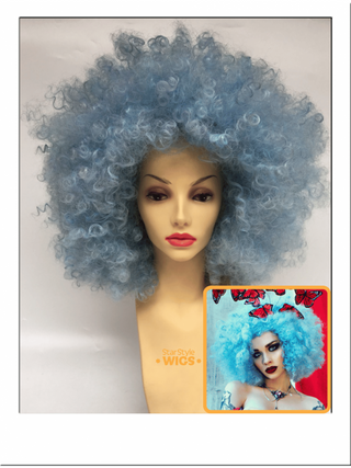 Extra Large Blue Afro Wig