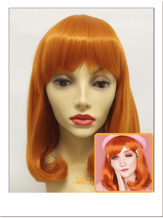 Ginger Orange Lob Bob Wig