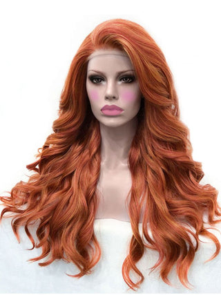 Ginger Red Wig Long Curly Lace Front