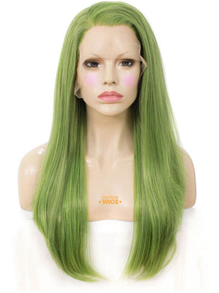 Green Wig Straight Lace Front