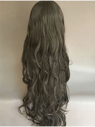 Grey Wig Dark Curly Long