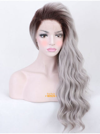 Grey Wig Lace Front Ombre Silver