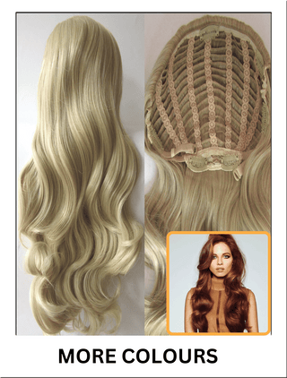 Half Wig Wavy Hair Piece With Clips