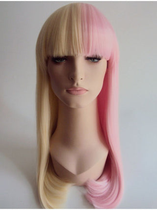 Half And Half Wig Pink Blonde