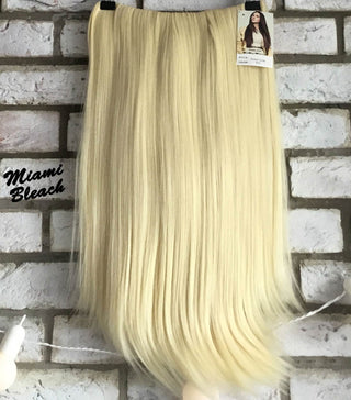 Half Wig Clip In Straight Hair Piece Bleach Blonde