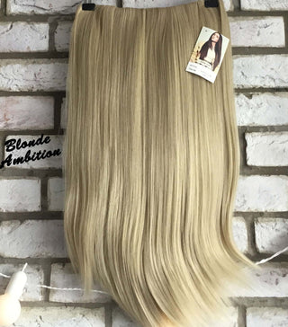 Half Wig Clip In Straight Hair Piece Natural Blonde