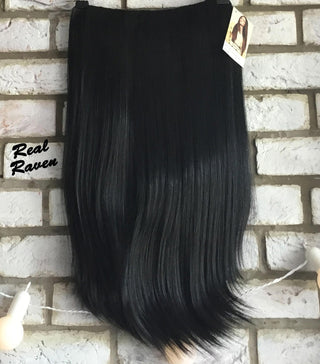 Half Wig Clip In Straight Hair Piece Extension Black