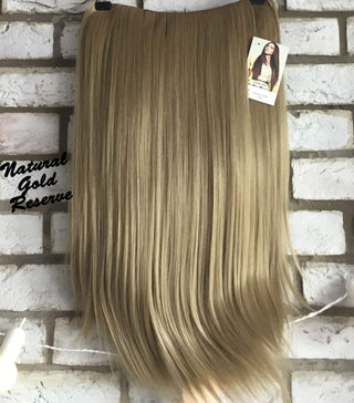 Half Wig Clip In Straight Hair Piece Golden Blonde